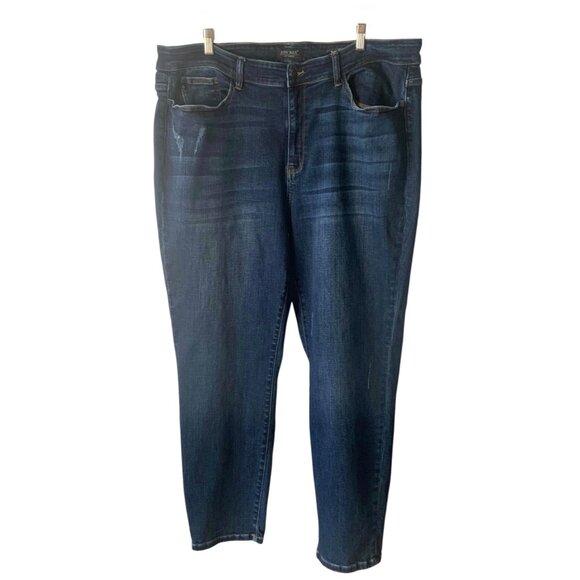 JUDY BLUE Dark Wash Blue High-Rise Slim Fit Plus Size Ankle Length Jeans Size 22 - Picture 1 of 7